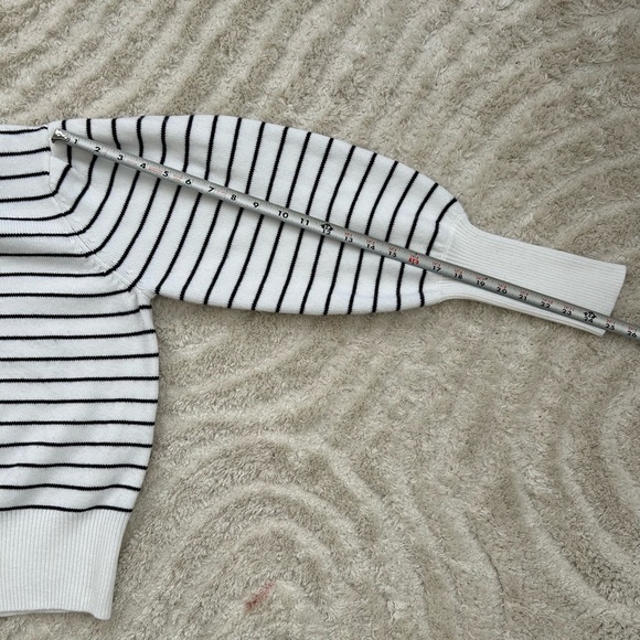 French Connection White and Black Striped Sweater - Picture 5 of 6